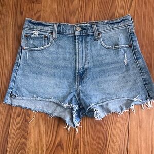 Abercrombie & Fitch Light Blue Distressed Denim Jean Shorts